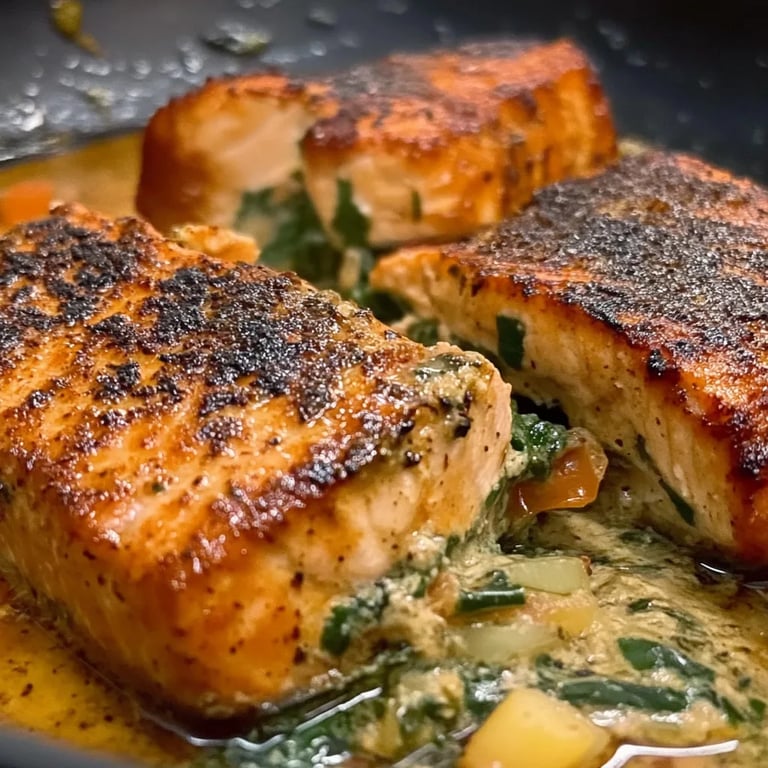 Blackened Cajun Stuffed Salmon