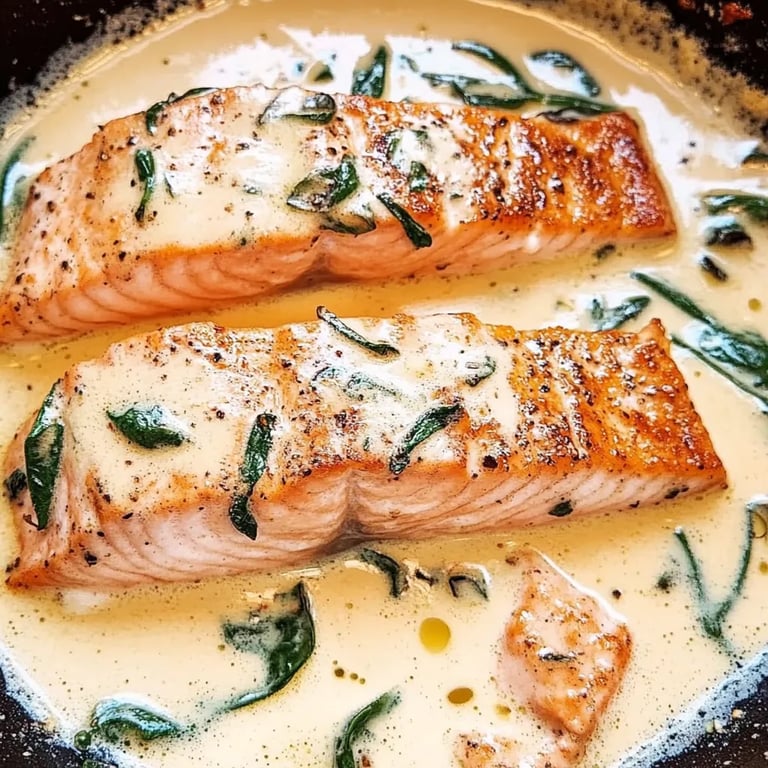 Tuscan Salmon with Parmesan Cream Sauce