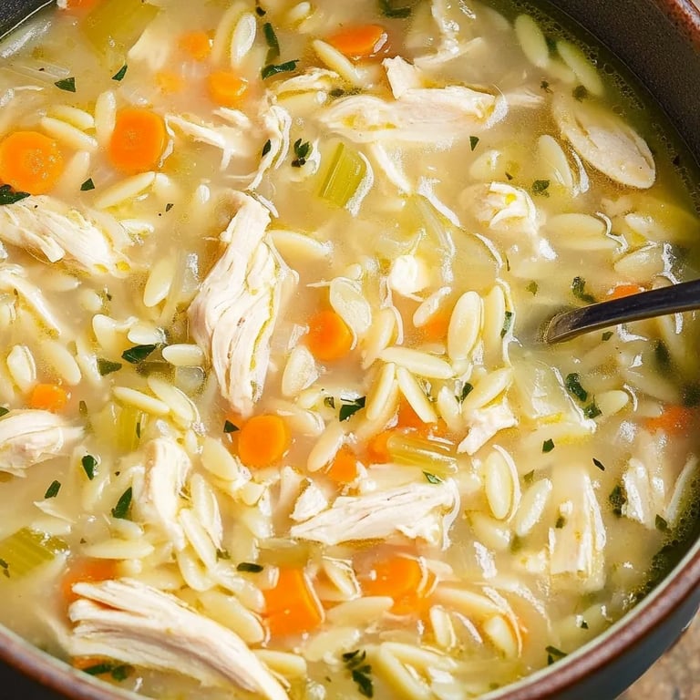 Lemon Chicken Orzo Soup