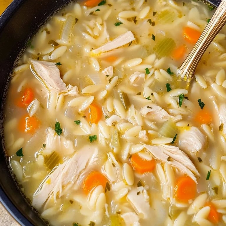 Lemon Chicken Orzo Soup