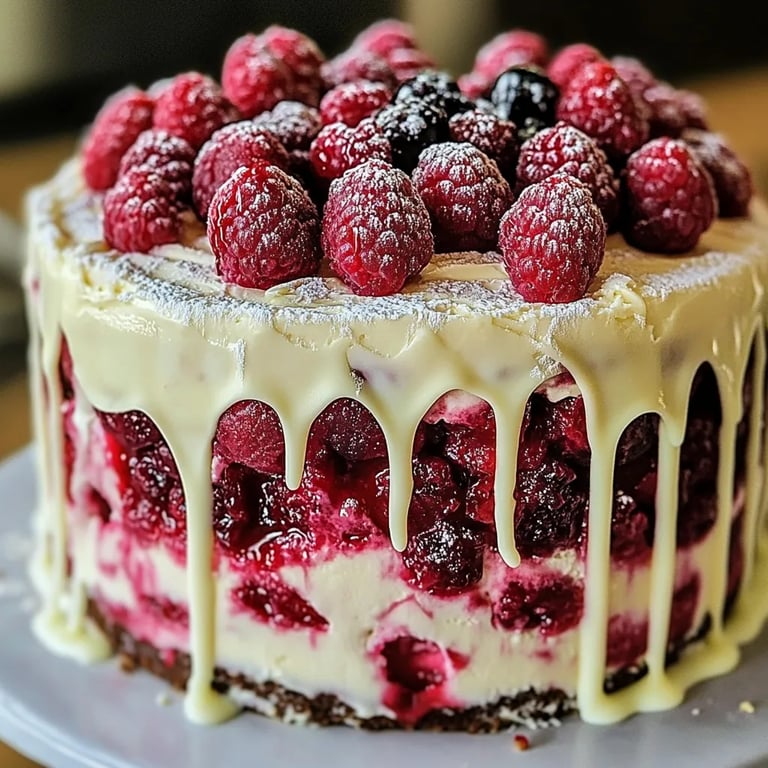 White Chocolate Raspberry Cake