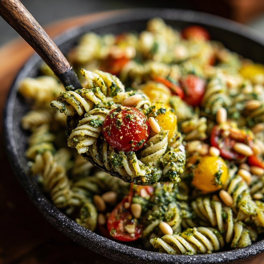 Healthy Lunch Pesto Pasta Salad