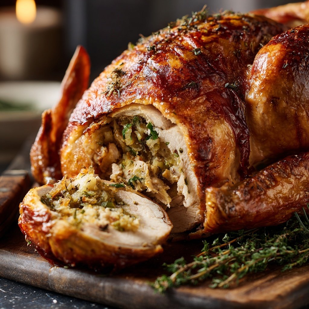 Seasonal & Festive Thanksgiving Herb Stuffed Turkey