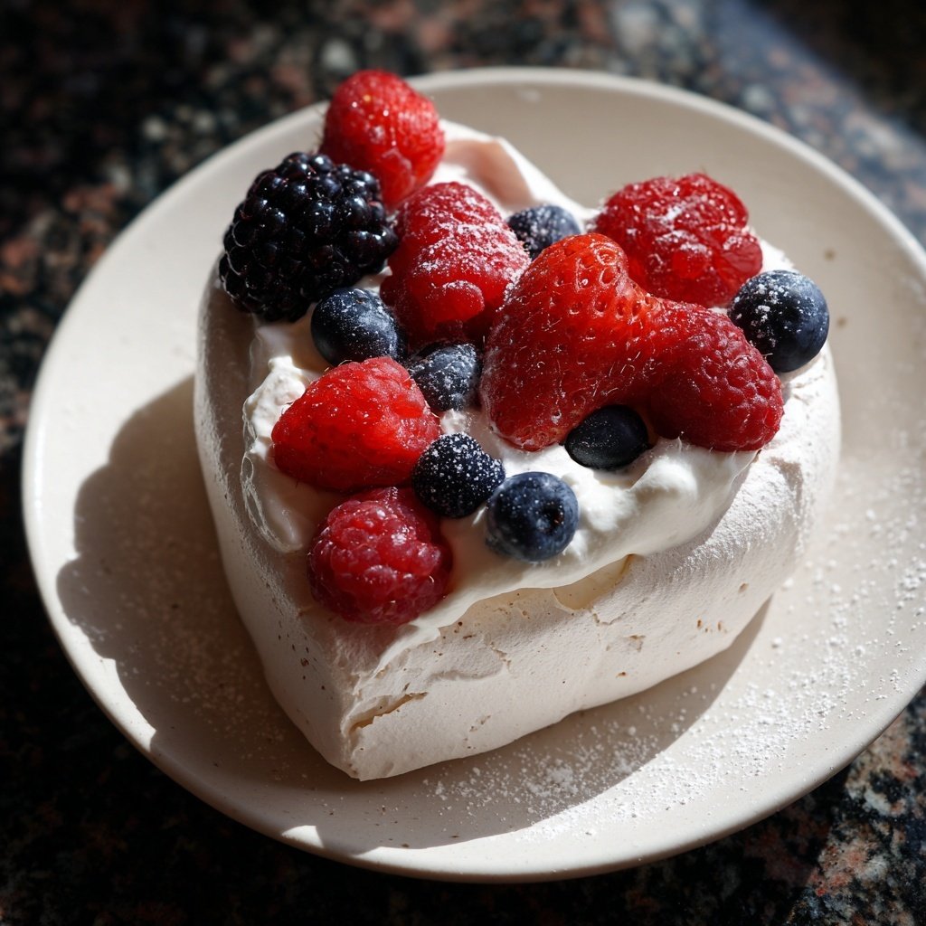 Mini Pavlova Hearts with Cream
