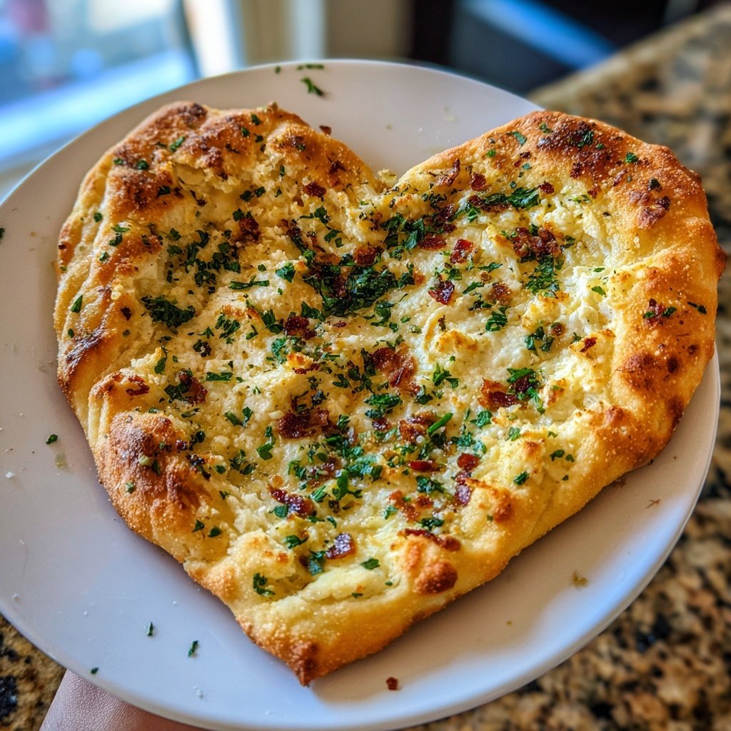 Heart-Shaped Flatbread with Ricotta and Herbs