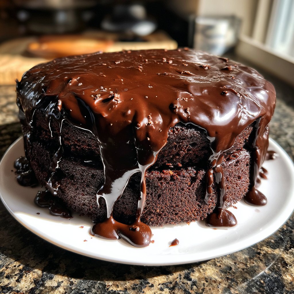 Moist Chocolate Cake With Rich Ganache