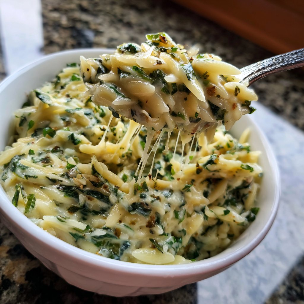 Creamy Spinach Parmesan Orzo