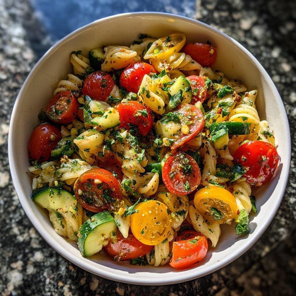 Mediterranean Pasta Salad With Herbs