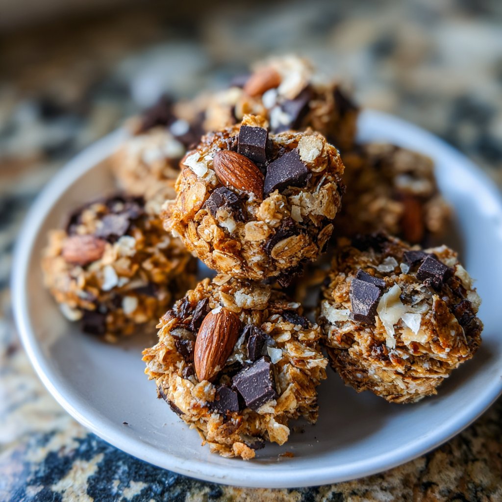 Chocolate Almond Coconut Granola Bites